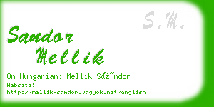 sandor mellik business card
